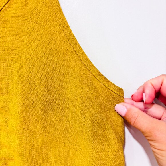 COKLUCH – Mustard cropped camisole top | Summer wear | X-Small * - Picture 6 of 8